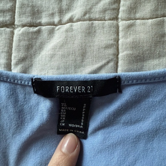 Blue Ruched V-Neck Top - Picture 2 of 3